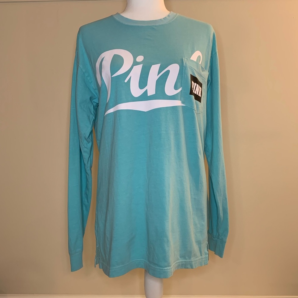 VS PINK Campus Long Sleeve Oversized Shirt